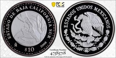 2006-Mo 10 Peso Baja California Sur PR69DCAM