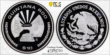 2007-Mo 10 Peso Quintana Roo PR68DCAM