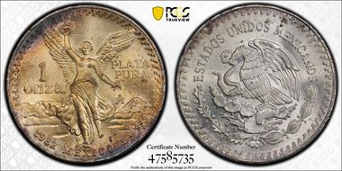 1982-Mo Onza Libertad Ag MS67