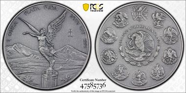 2018-Mo Onza Libertad Ag - Antiqued SP70
