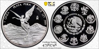 2015-Mo Onza Libertad  Ag PR69DCAM