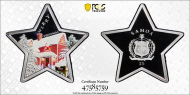 2012 $5 Merry Christmas Star PR69DCAM