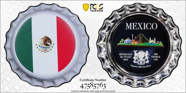 2022 500 Fr Mexico Bottle Cap Colorized PR69DCAM