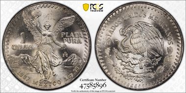 1987-Mo Onza Libertad Ag - DDO MS66