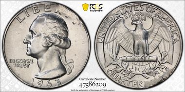 1963 25C Type B Reverse, FS-901 MS64
