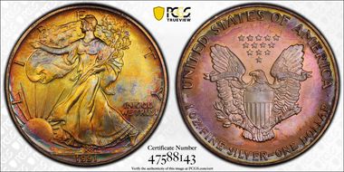 1991 $1 Silver Eagle MS67