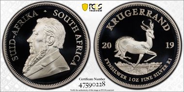 2019 1 Rand Krugerrand Silver PR69DCAM