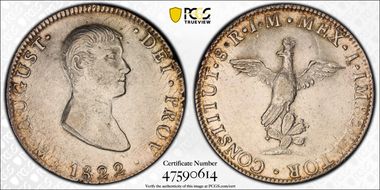 1822-Mo JM 8 R KM-304, Iturbide AU53