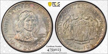 1934 50C Maryland MS66