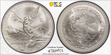 1999-Mo Onza Libertad Ag MS70