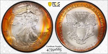 1999 $1 Silver Eagle MS67