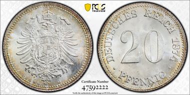 1874-G 20 Pfg J-5 MS67