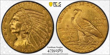 1911 $5 MS62