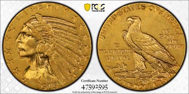 1913 $5 AU55