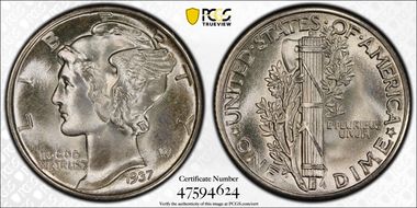1937 10C MS67FB