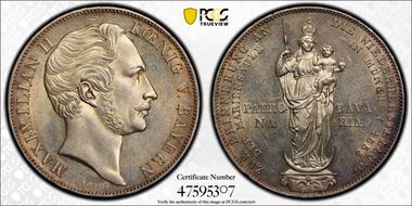 1855 2 Gul Madonna KM-848  Ag MS62