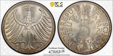 1959-G 5 Mk J-387 MS64