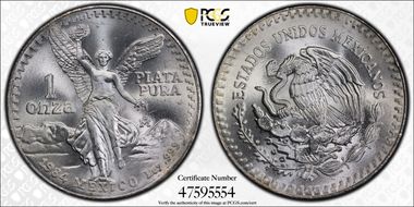 1984-Mo Onza Libertad Ag MS67+