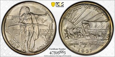 1937-D 50C Oregon MS66