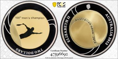 2012 $2 Australian Open 100th Ann. PR69DCAM