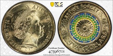 2017 $2 Lest We Forget Colorized MS65