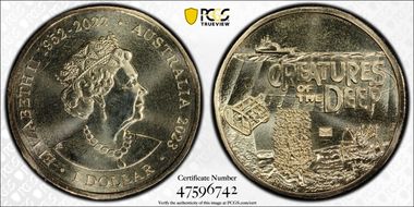 2023 $1 Creatures of the Deep  Envelope Privy Mark MS68