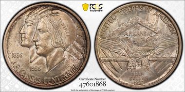 1937 50C Arkansas MS66+