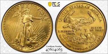 1992 $5 Gold Eagle MS70