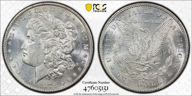 1878-S $1 MS62