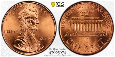 2000 1C "Cheerios" Cent MS66RD