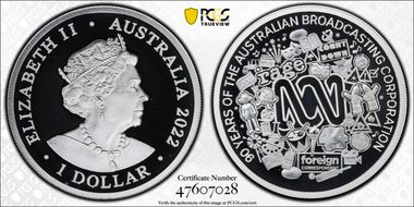 2022 $1 90 Years of the ABC PR68DCAM