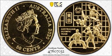 2020 50C Australian Olympic Team Gilt-CuNi MS68
