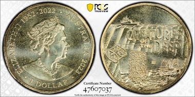 2023-S $1 Creatures of the Deep  Privy Mark MS68