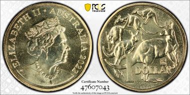 2022 $1 Mob of Roos Coin Stack Privy MS68