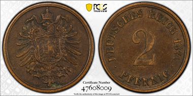 1874-D 2 Pfg AU53BN