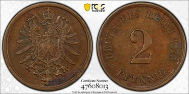 1875-G 2 Pfg AU53BN