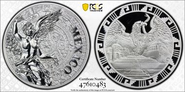 (2016)-Mo Medal "Mexican Elements" Ag 1oz Later Type PR70DCAM