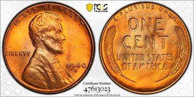 1940-S 1C MS66+ RD