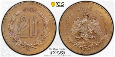 1935-Mo 20C KM-437 MS63BN