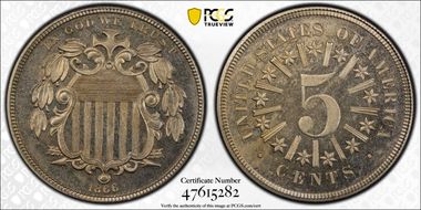 1866 5C Rays PR65