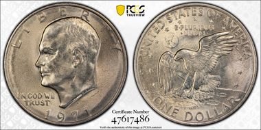 1971-D $1 "Friendly Eagle" FS-901 Type 1 Reverse MS66