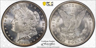 1878 8TF $1 MS65