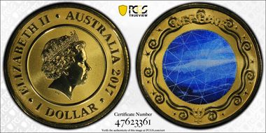 2017 $1 Planetary Coins Neptune Colorized MS70
