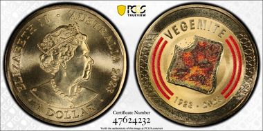 2023 $1 Vegemite Centenary Colorized MS69