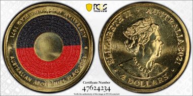 2021 $2 50th Ann Aboriginal Flag Colorized MS67
