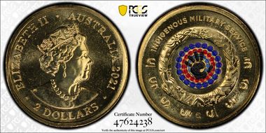 2021-C $2 Indigenous Military Service Colorized MS67