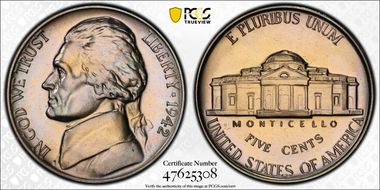 1942 5C Nickel PR66+