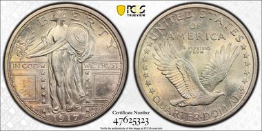 1917-D 25C Type 1 MS64FH