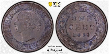 1859 1C Narrow 9 MS63BN