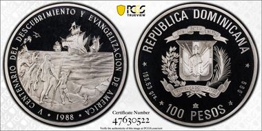 1988(c) 100 P Landing - Native Americans Discovery of America Ag PR69DCAM